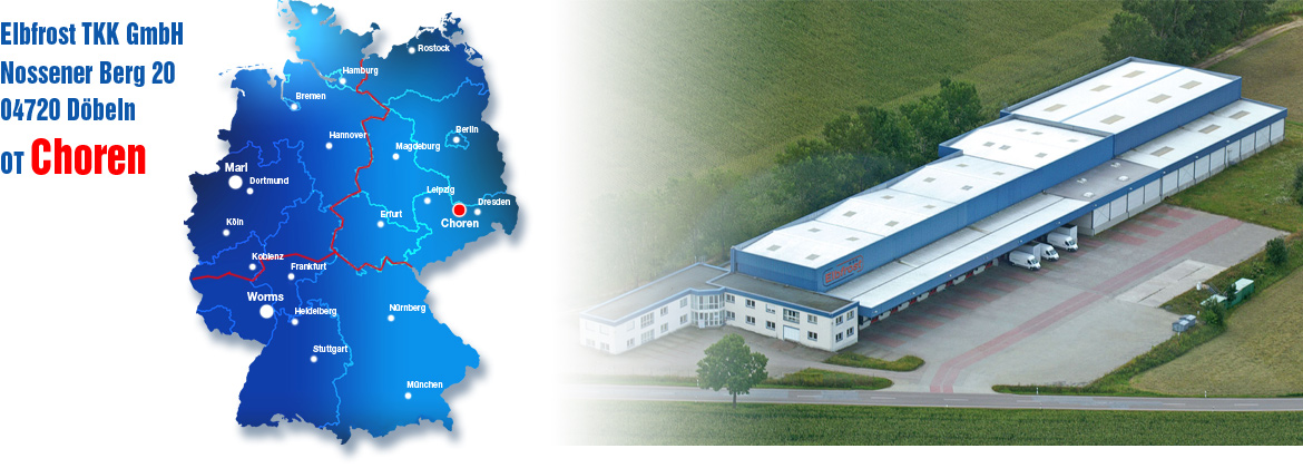 Elbfrost Standort Choren - Karte und Gebäudeansicht